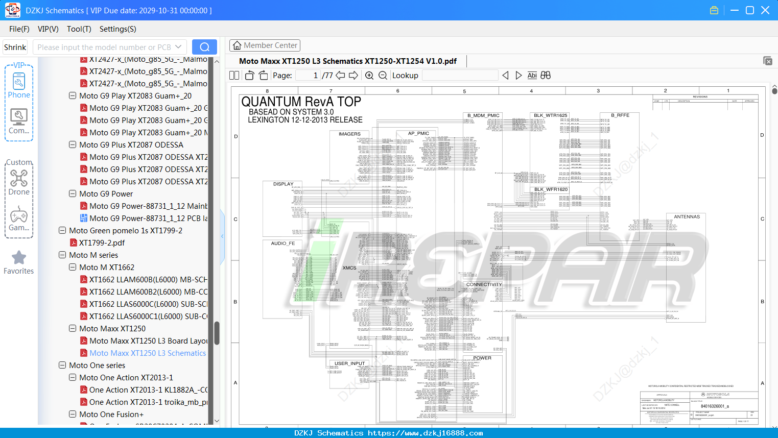 Motorola Moto Maxx XT1250 L3 Schematics XT1250-XT1254 V1.0